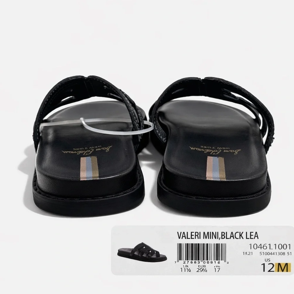 Sam Edelman Valeri Mini Black Leather Slide Sandals Toddler Girls 12 NWT - Picture 4 of 5